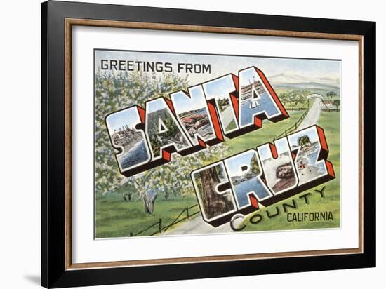 Greetings from Santa Cruz, California-null-Framed Art Print