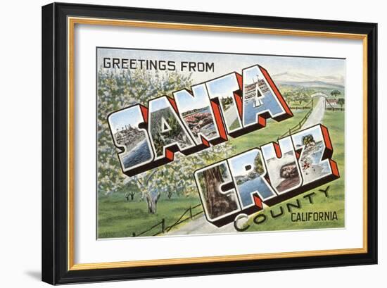 Greetings from Santa Cruz, California-null-Framed Art Print