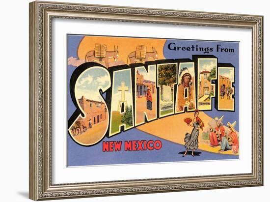 Greetings from Santa Fe, New Mexico-null-Framed Art Print