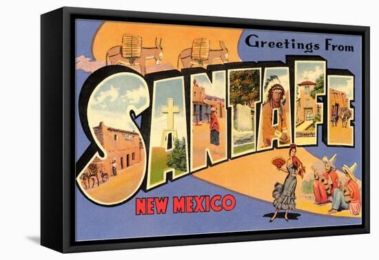 Greetings from Santa Fe, New Mexico-null-Framed Stretched Canvas