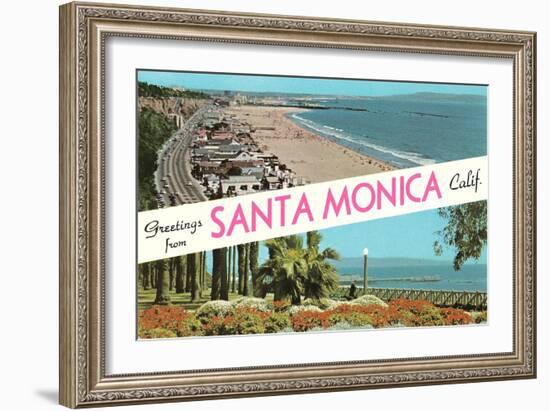 Greetings from Santa Monica, California-null-Framed Art Print