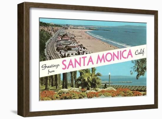 Greetings from Santa Monica, California-null-Framed Art Print