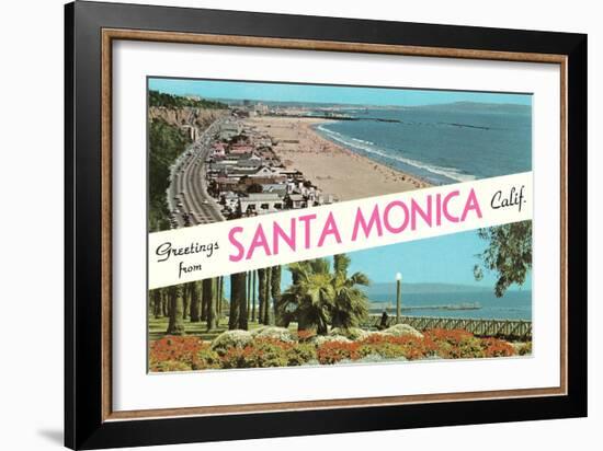 Greetings from Santa Monica, California-null-Framed Art Print