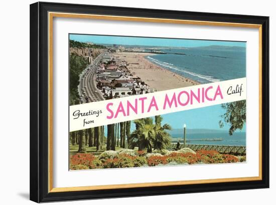 Greetings from Santa Monica, California-null-Framed Art Print