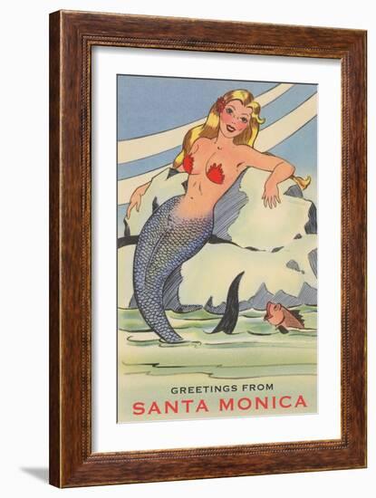 Greetings from Santa Monica-null-Framed Art Print