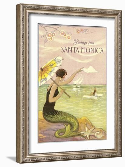 Greetings from Santa Monica-null-Framed Art Print