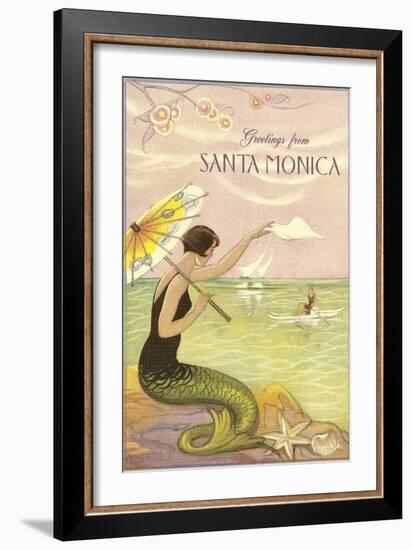 Greetings from Santa Monica-null-Framed Art Print