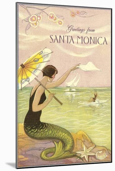 Greetings from Santa Monica-null-Mounted Art Print