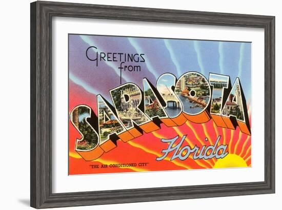 Greetings from Sarasota, Florida--Framed Art Print