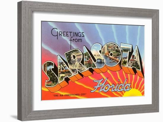 Greetings from Sarasota, Florida-null-Framed Art Print