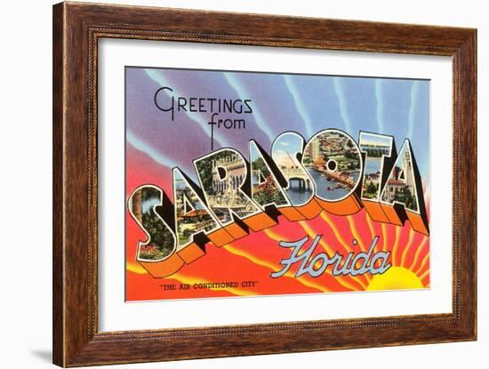 Greetings from Sarasota, Florida-null-Framed Art Print