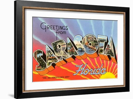 Greetings from Sarasota, Florida-null-Framed Art Print