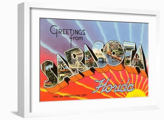 Greetings from Sarasota, Florida-null-Framed Art Print