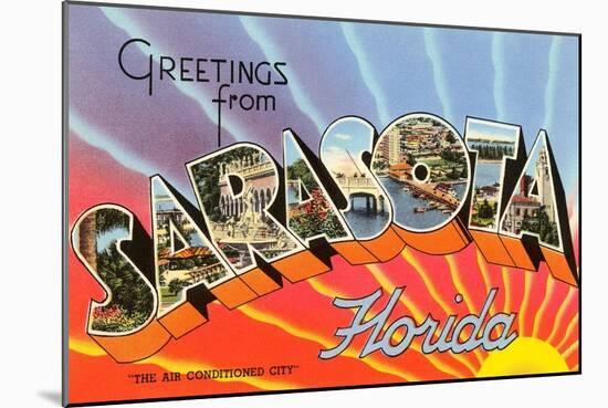 Greetings from Sarasota, Florida-null-Mounted Art Print