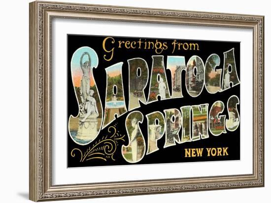 Greetings from Saratoga Springs, New York-null-Framed Art Print