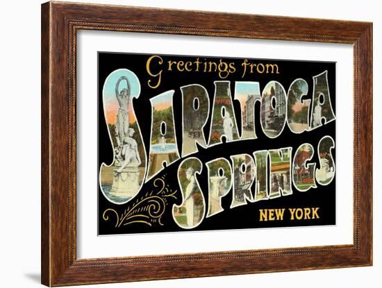 Greetings from Saratoga Springs, New York-null-Framed Art Print