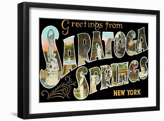 Greetings from Saratoga Springs, New York-null-Framed Art Print