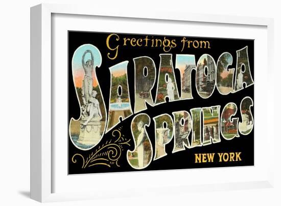 Greetings from Saratoga Springs, New York-null-Framed Art Print