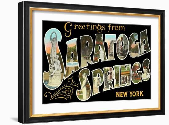 Greetings from Saratoga Springs, New York-null-Framed Art Print