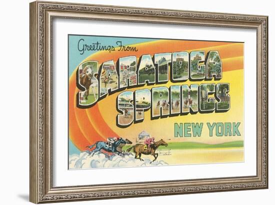 Greetings from Saratoga Springs, New York-null-Framed Art Print