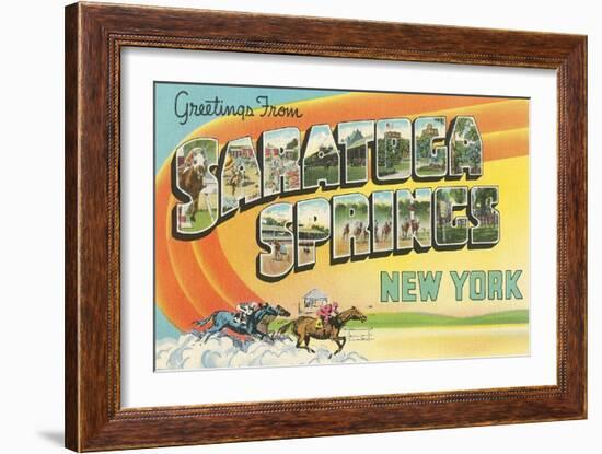 Greetings from Saratoga Springs, New York-null-Framed Art Print