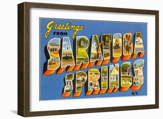 Greetings from Saratoga Springs, New York-null-Framed Art Print