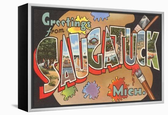 Greetings from Saugatuck, Michigan-null-Framed Stretched Canvas