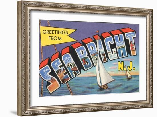 Greetings from Sea Bright, New Jersey-null-Framed Art Print