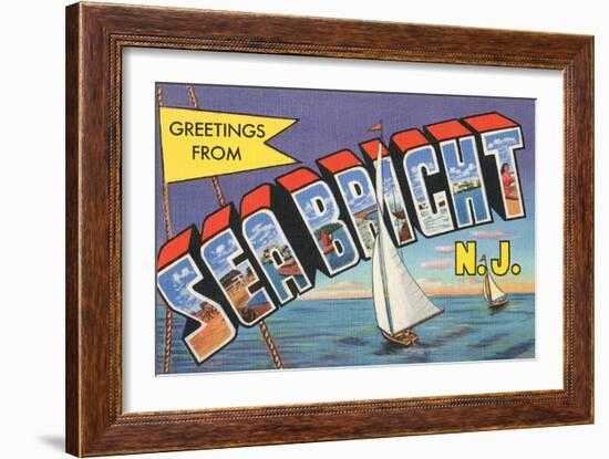 Greetings from Sea Bright, New Jersey-null-Framed Art Print