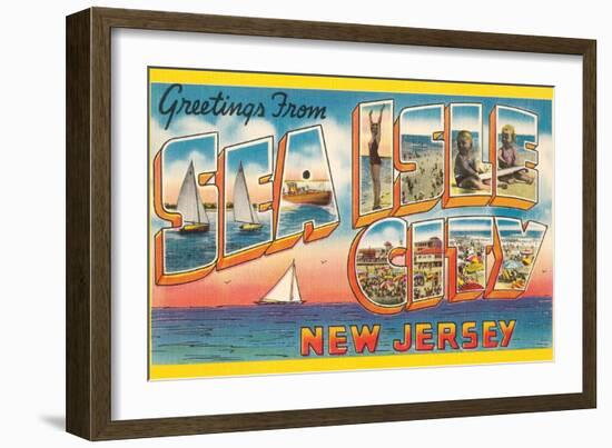 Greetings from Sea Isle City, New Jersey-null-Framed Art Print