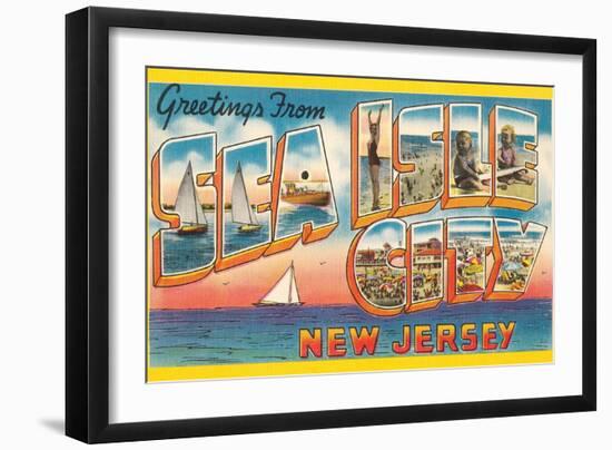 Greetings from Sea Isle City, New Jersey-null-Framed Art Print