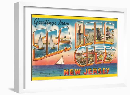 Greetings from Sea Isle City, New Jersey-null-Framed Art Print