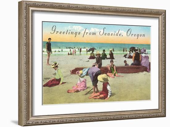 Greetings from Seaside, Oregon-null-Framed Art Print