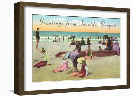 Greetings from Seaside, Oregon-null-Framed Art Print