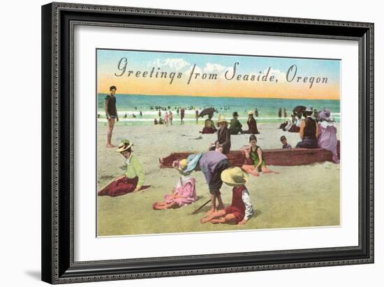 Greetings from Seaside, Oregon-null-Framed Art Print