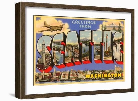 Greetings from Seattle, Washington-null-Framed Art Print