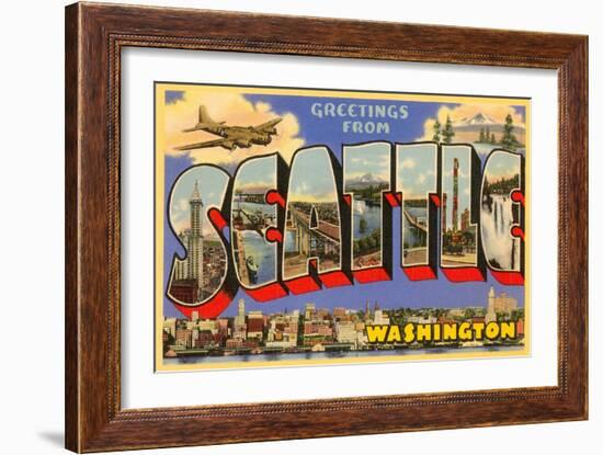 Greetings from Seattle, Washington-null-Framed Art Print