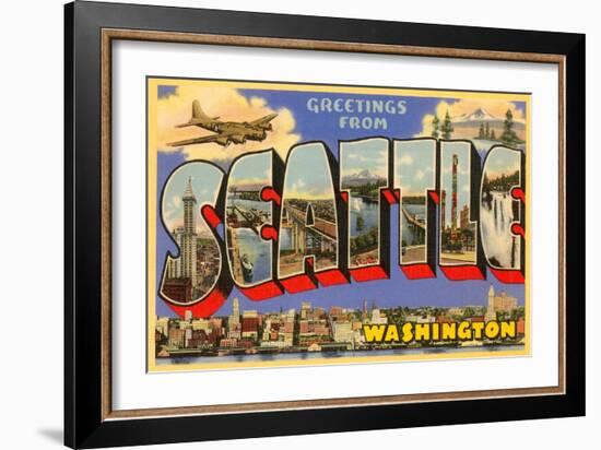 Greetings from Seattle, Washington-null-Framed Art Print