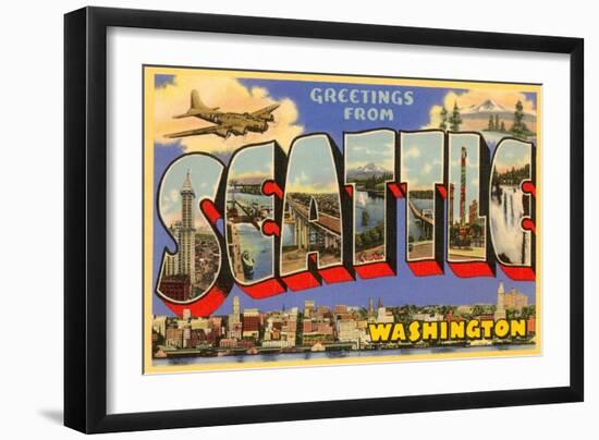 Greetings from Seattle, Washington-null-Framed Art Print