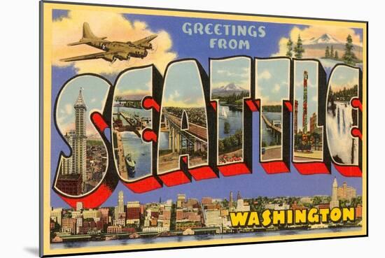 Greetings from Seattle, Washington-null-Mounted Art Print