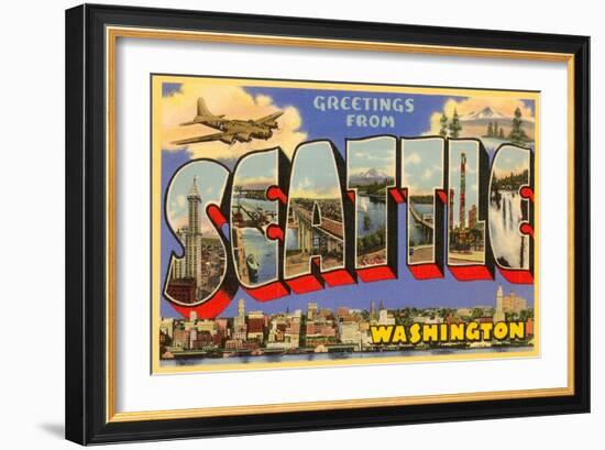 Greetings from Seattle, Washington-null-Framed Art Print