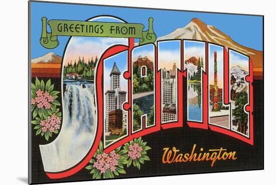 Greetings from Seattle, Washington-null-Mounted Art Print