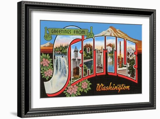 Greetings from Seattle, Washington-null-Framed Art Print