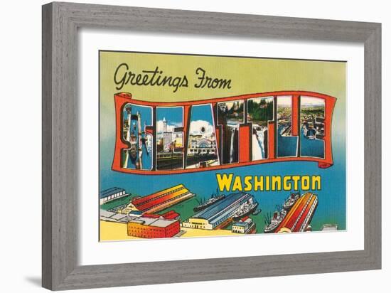 Greetings from Seattle, Washington-null-Framed Art Print