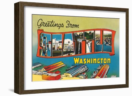 Greetings from Seattle, Washington-null-Framed Art Print