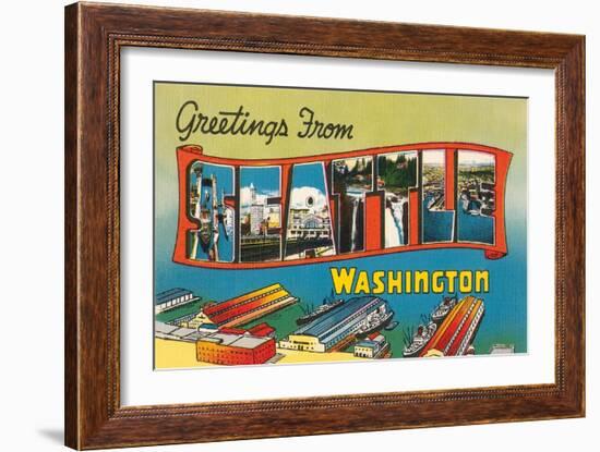 Greetings from Seattle, Washington-null-Framed Art Print