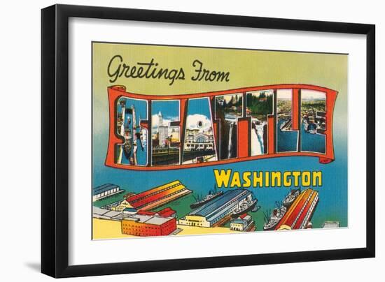 Greetings from Seattle, Washington-null-Framed Art Print