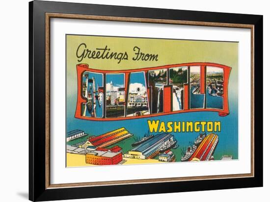 Greetings from Seattle, Washington-null-Framed Art Print