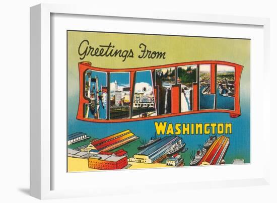 Greetings from Seattle, Washington-null-Framed Art Print