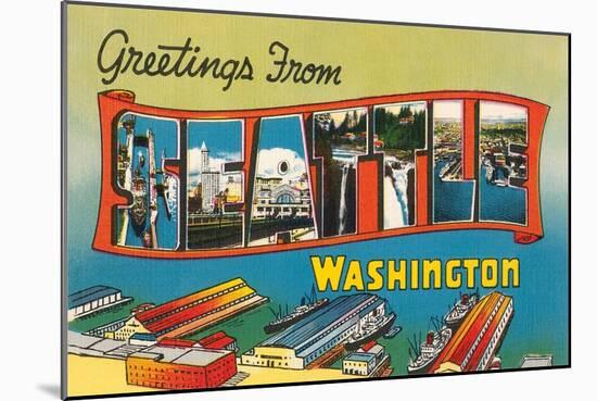 Greetings from Seattle, Washington-null-Mounted Art Print